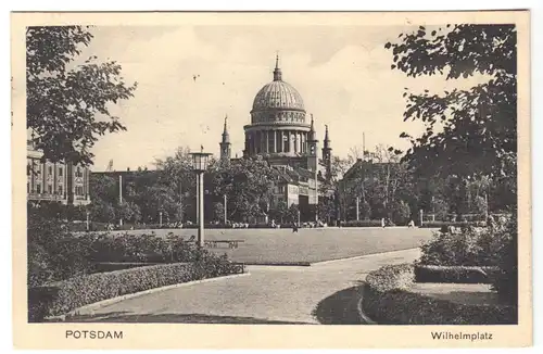 AK, Potsdam, Wilhelmplatz mit Nikolaikirche und Post, 1930