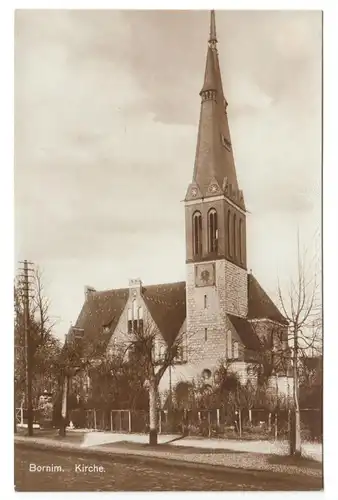 AK, Potsdam Bornim, Blick zur Kirche, um 1924