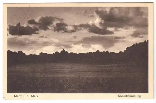 AK, Menz i. d. Mark, Kr. Gransee, Abendstimmung, 1931