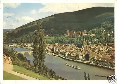 AK, Heidelberg, Blick vom Philosphenweg, 1957
