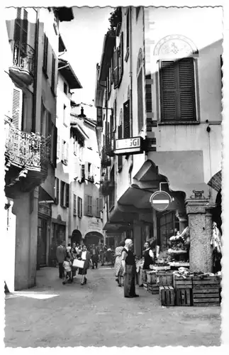 AK, Lugano, TI, Via Pessina, belebt, 1957