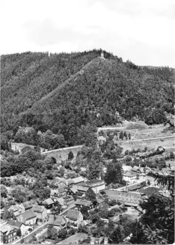 AK, Sitzendorf Thür., Teilansicht mit Blick zur "Schönen Aussicht", 1981