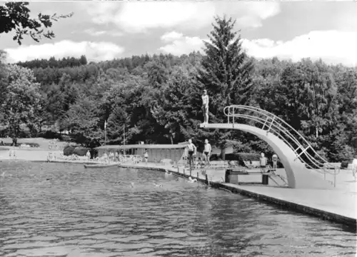 AK, Königsee Thür., Waldsee-Freibad, Sprungturm, 1967