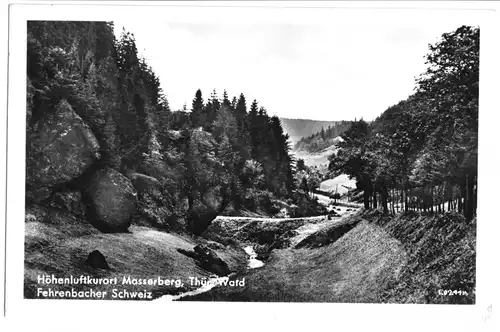 AK, Masserberg Thür. Wald, Partie in der Fehrenbacher Schweiz, 1958