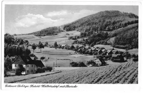 AK, Waltersdorf Kr. Zittau, Teilansicht mit Lausche, 1953