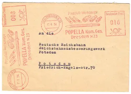 AFS, Popella KG Dresden N 23, Pressluft-Werkzeuge, o (10a) Dresden N 23, 16.6.54