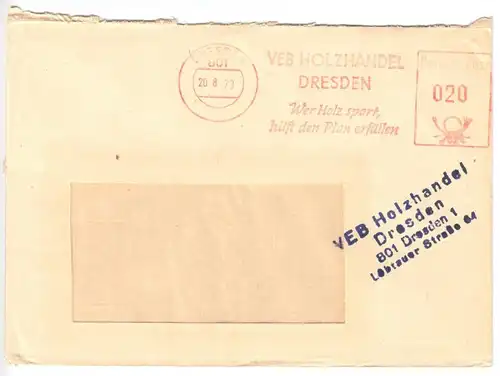 AFS, VEB Holzhandel Dresden, o Dresden, 801, 20.8.73