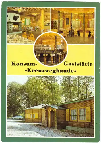 AK, Stiege Harz, Kr. Wernigerode, Konsum-Gaststätte "Kreuzwegbaude", 4 Abb. 1986