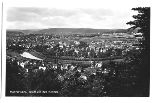 AK, Saarbrücken, Blick auf den Staden, um 1950