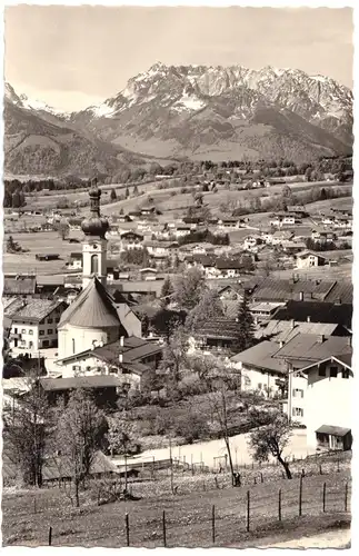 AK, Reit im Winkl, Teilansicht mit Zahmem Kaiser, um 1958