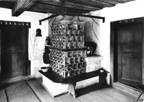 AK, Rudolstadt, Volkskundemuseum "Thür. Bauernhäuser", Napfkachelofen, 1976