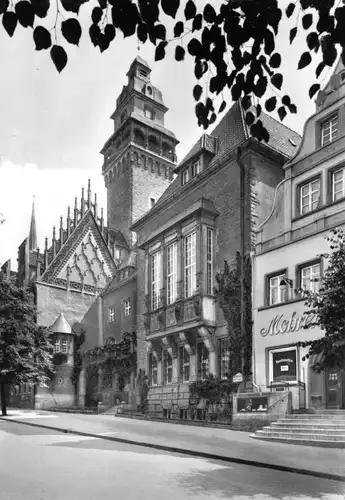 AK, Zeitz, Rathaus mit gotischem Giebel, 1969