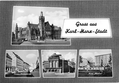 AK, Karl-Marx-Stadt, Chemnitz, vier Abb., gestaltet, 1965