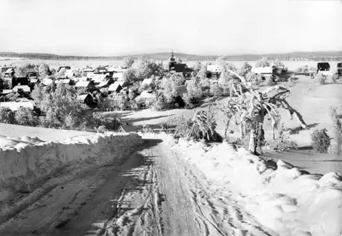AK, Engelsdorf über Rudolstadt, winterliche Gesamtansicht, 1976