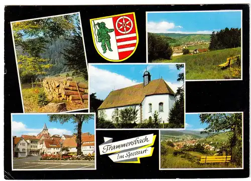 AK, Frammersbach im Spessart, fünf Abb. und Wappen, um 1981