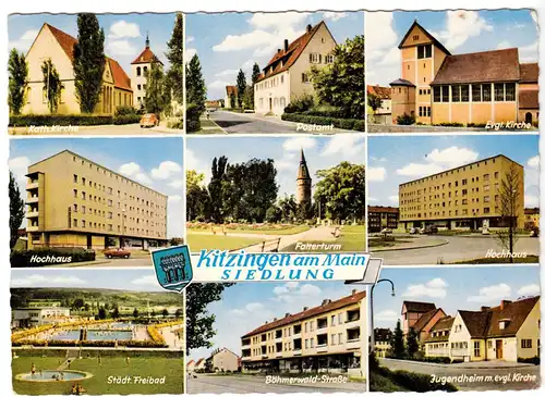 AK, Kitzingen am Main - Siedlung, neun Abb., 1965