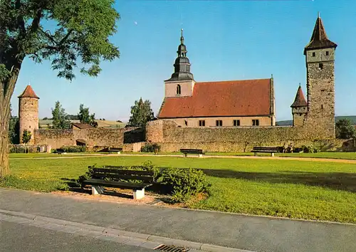 AK, Ostheim Rhön, Kirchenburg, um 1990