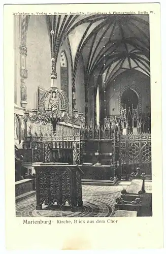 AK, Marienburg Westpr., Malbork, Die Marienburg, Kirche, Blick a. d. Chor, 1912