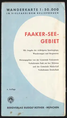 Wanderkarte, Faaker-See-Gebiet, um 1960