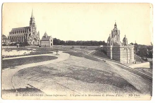 AK, Bon Secours (Bonsecours), Seine-Maritime, L'Eglise de Jeanne d'Arc, um 1906