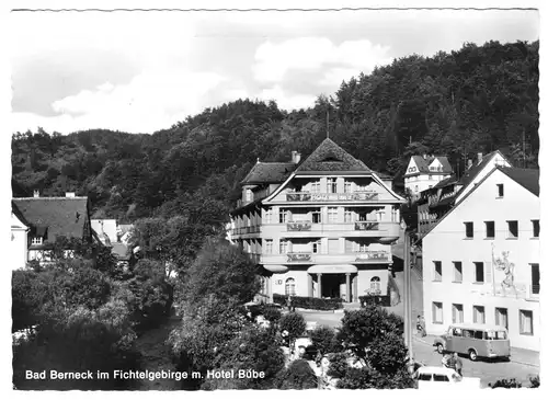 AK, Bad Berneck, Teilansicht mit Hotel Bube, 1980