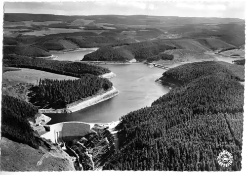 AK, Oker-Talsperre im Harz, Luftbildansicht, Version 2, um 1958