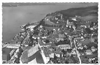 AK, Meersburg am Bodensee, Luftbildansicht, 1956