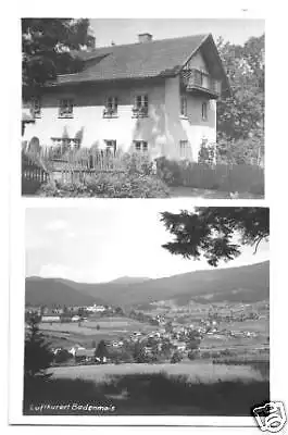 AK, Bodenmais, einzelnes Haus und Totale, ca. 1956