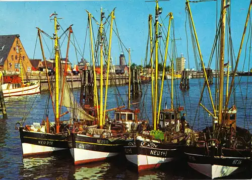 AK, Cuxhaven, Fischereihafen mit Blick zur  Alten Liebe, um 1978