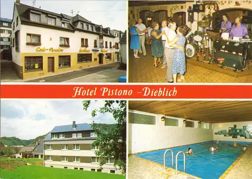 AK, Dieblich Mosel, Hotel-Restaurant Pistono, vier Abb., um 1972