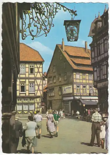 AK, Wernigerode Harz, Straßenpartie belebt, 1963