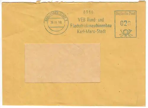 AFS, VEB Rund- und Flachstrickmaschinen, o Karl-Marx-Stadt 1, 26.11.58