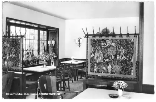 AK, Schermbeck über Bückeburg, Gasthaus "Schinkenkruse", Bauernstube, 1964