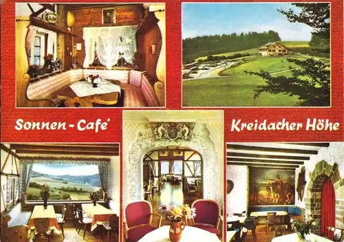 AK, Waldmichelbach Odw., Sonnen-Café Kreidacher Höhe, fünf Abb., um 1972