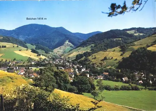 AK, Münstertal Schwarzw., Gesamtansicht mit Belchen, 1988