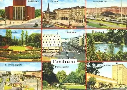 AK, Bochum, 9 Abb., u.a. Stadttheater, 1980