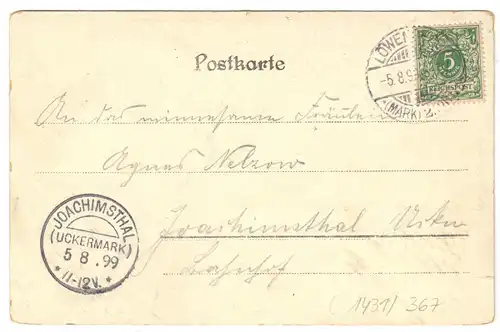 AK, Löwenberg Mark Kr. Gransee, Straßenpartie mit Kirche, 1899