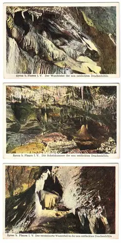 fünf AK, Syrau b. Plauen Vogtl., Innenansichten der Drachenhöhle, um 1932