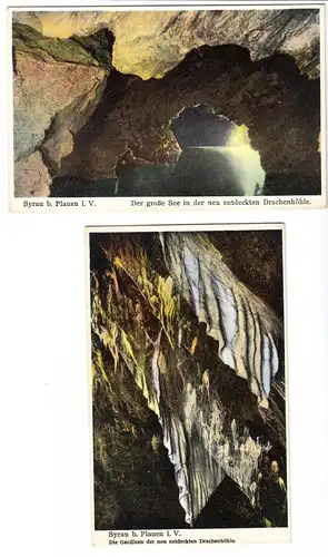 fünf AK, Syrau b. Plauen Vogtl., Innenansichten der Drachenhöhle, um 1932