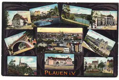 AK, Plauen Vogtl., zehn Abb.,, 1912
