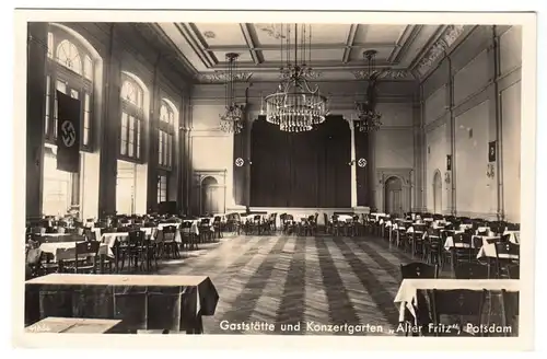 AK, Potsdam, Gaststätte und Konzertgarten "Alter Fritz", Saal, um 1936