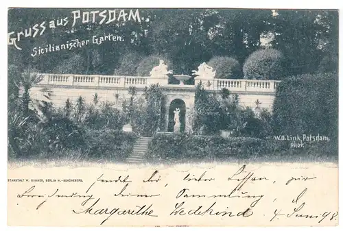 AK,  Potsdam, Park Sanssouci, Sizilianischer Garten, 1898