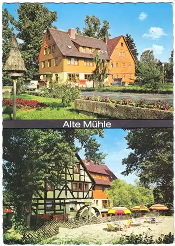 AK, Bad Wildungen, Alte Mühle, Sanatorium und Kurklinik, zwei Abb., 1970