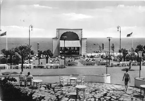 AK, Seebad Bansin Usedom, Konzertplartz mit Musikpavillion, 1962