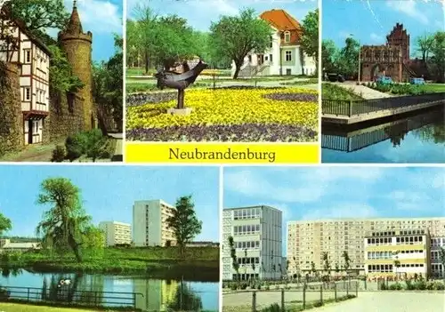 AK, Neubrandenburg, 5 Abb., u.a. Oberschulen, 1979