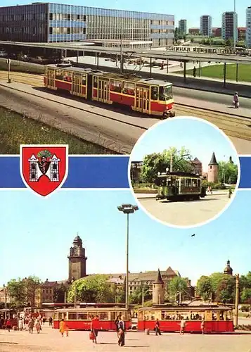 AK, Plauen, 3 Abb., Straßenbahnen, 1981