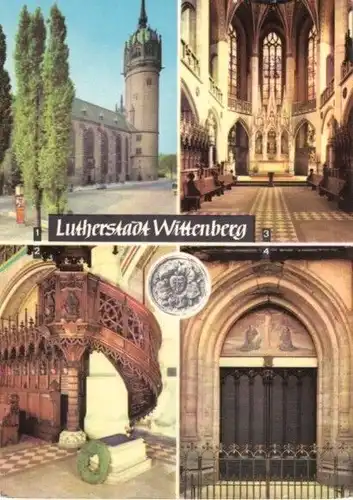 AK, Lutherstadt Wittenberg, Schloßkirche, 4 Abb., 1967
