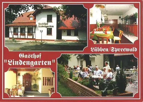 AK, Lübben, Gasthof "Lindengarten", 4 Abb., ca. 1998