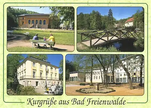 AK, Bad Freienwalde, 4 Abb., u.a. Kurpark, ca. 1995