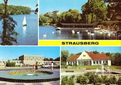AK, Strausberg, 4 Abb., u.a. Park der Solidarität, 1977